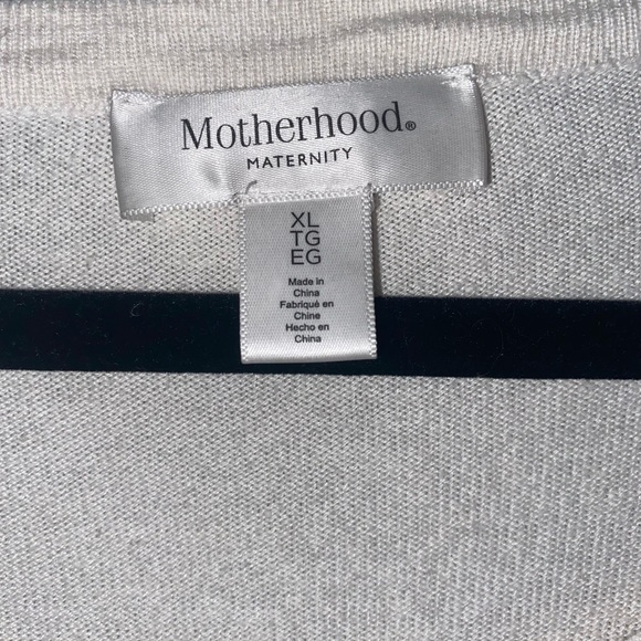 Motherhood Maternity, Button Detail Maternity Sweater, Black & White Stripe, XL - Picture 3 of 3